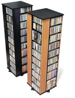 4 Side CD / DVD Spinning Tower in Oak (1,000 CDs