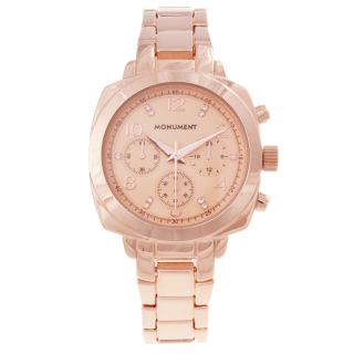 Monument Womens Crystal Rose goldtone Bracelet Watch Today $32.99 4