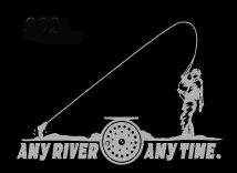 Any River Any Time Upstream Images Silver Vinyl Wildlife Car Truck