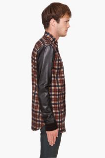 Givenchy Leather Sleeve Shirt for men