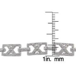 Sterling Silver 1/2ct TDW Diamond Framed X Link Bracelet (I J, I2 I3