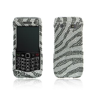 Silver Zebra BlackBerry Pearl 9100 Rhinestone Case