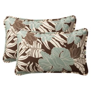 Pillow Perfect Decorative Brown/ Blue Tropical Outdoor Toss Pillows