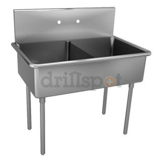 Just Manufacturing NSFB 236 2 Double Compartment Sink, 39 In L