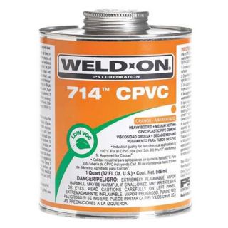 Weld On 13977 Pipe Cement, Orange, 32 Oz, CPVC