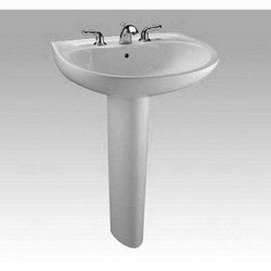 TOTO LPT241G 01 Supreme Lavatory and Pedestal with Single Hole, Cotton