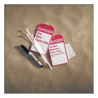 Accuform Signs MPMTS01PTP Danger Tag, 5 7/16 x 3 1/16 In, R/Wht, PK25