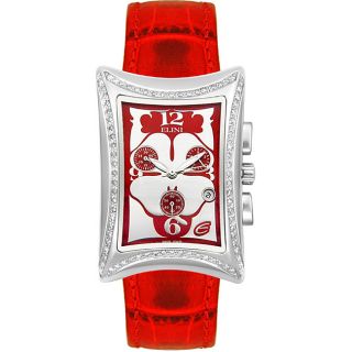 Elini Womens Nazar Diamond Leather Strap Watch