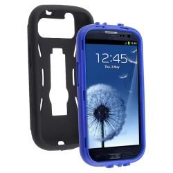 Blue/ Black Hybrid Case with Stand for Samsung Galaxy S III