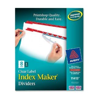 Avery Index Maker White Dividers with Red Tabs, 8 Tab, 5