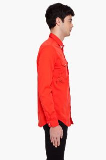 McQ Alexander McQueen Paint Blotched Red Shirt for men