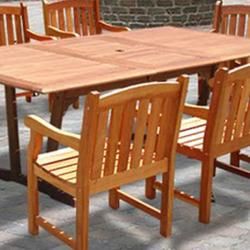 Casimir Rectangular Wood Armchair Outdoor Dining Set