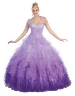 Ball Gown Formal Prom Strapless Ruffled Wedding Dress #237: Clothing