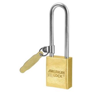 American Lock A42KATAG Non Rekeyable Padlock, H 3 In, Brass, KA
