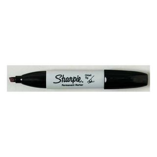 Sharpie 38201 Permanent Marker, Chisel, Black, PK12