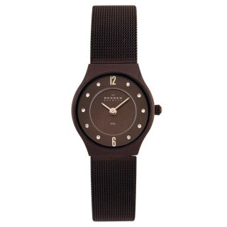 Skagen Womens Brown Dial Crystal Accented Watch Today $79.99