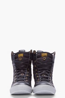 G Star Black Quilt Stitched Augur Soltan Sneakers for men