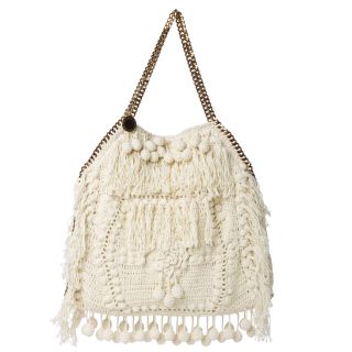 Stella McCartney Falabella Cream Cotton Crochet Tote Bag