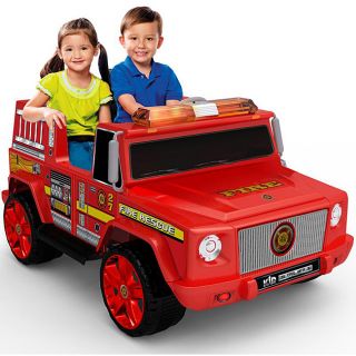 Two seater Red 12V Fire Engine Ride on