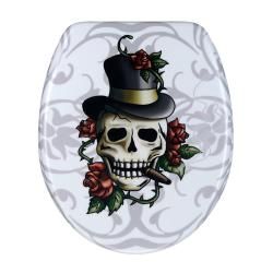 Skull and Roses Designer Melamine Toilet Seat Cover