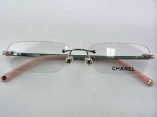 Authentic Chanel 2072 c.251 Silver Pink Rimless 51mm