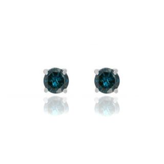 Sterling Silver 1/5ct TDW Blue Diamond Stud Earrings