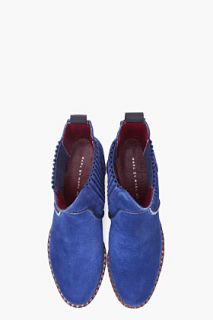 Marc By Marc Jacobs Blue Suede Chelsea Boots for women