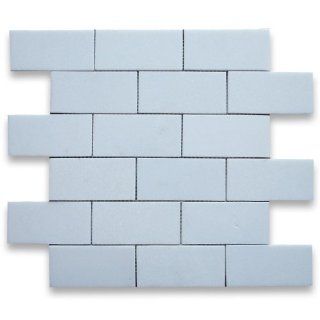 Thassos White Greek Marble Subway Brick Mosaic Tile 2 x 4 Honed