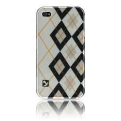 Luxmo Black Rhombus Snap on Protector Case for iPhone 4 / 4S