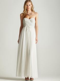 Adrianna Papell Strapless Tulle Bodice Gown