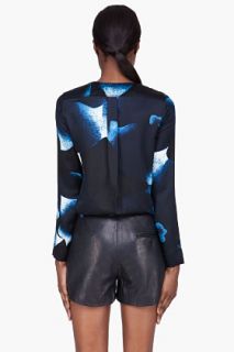 Diane Von Furstenberg Blue Patterned Silk New Issie Blouse for women