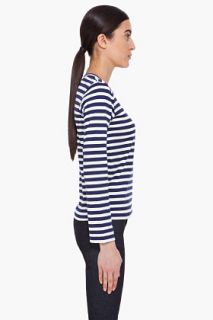 Comme Des Garçons Play  Navy Striped T shirt for women