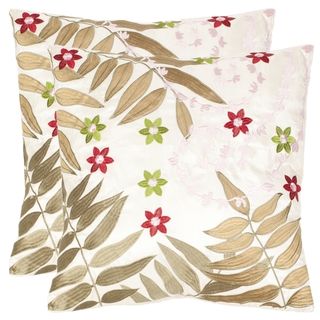 Motif 18 inch Cream/ Green Decorative Pillows (Set of 2)