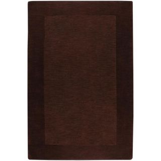 Hand crafted Solid Brown Tone On Tone Bordered Wool Rug (33 x 53)