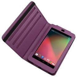 Purple Leather Swivel Case for Google Nexus 7