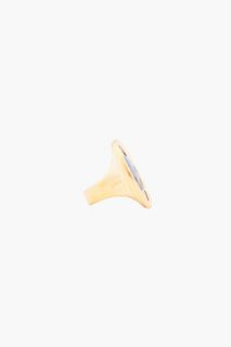 Alexander McQueen Antique Gold Skull Cameo Ring for women