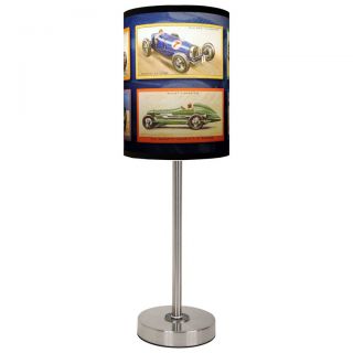 Lamp In A Box Vintage Race Cars Brushed Nickel Table Lamp Today: $44