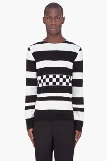 Comme Des Garçons Shirt Black Striped Wool Sweater for men