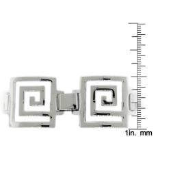 Stainless Steel Greek Key Cutout Link Bracelet