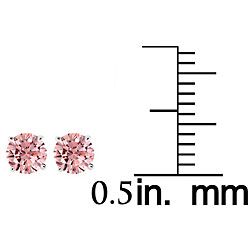14k White Gold 1/5ct TDW Pink Diamond Stud Earrings (SI2)