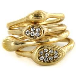 Sparkling Crystal Stackable Ring Set