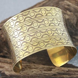 Handcrafted Brass Bubbles Wide Cuff Bracelet (India)