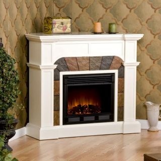 Hollandale Ivory Electric Fireplace