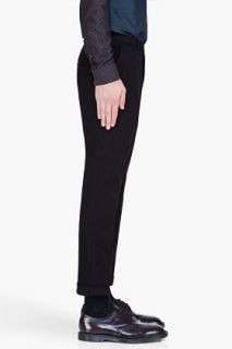 CARVEN Black Slim Moleskin Trousers for men