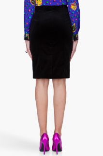 Versace Black Velvet Pencil Skirt for women