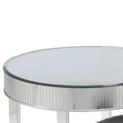 Round Mirrored Nesting Accent Tables (Set of 2)