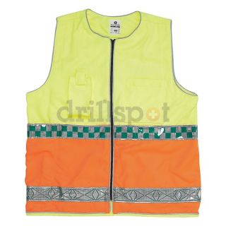 Approved Vendor 8068 3X 4X EMS Safety Vest, Zipper, Lime/Orange