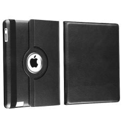 Black Swivel Leather Case for Apple iPad 2