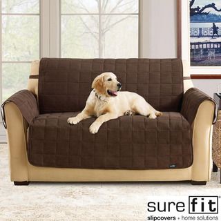 Soft Suede Chocolate Waterproof Sofa Protector