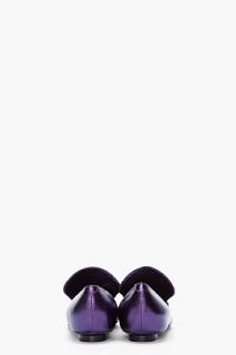Marc Jacobs Metallic Purple Buckled Pilgrim Loafers  for women